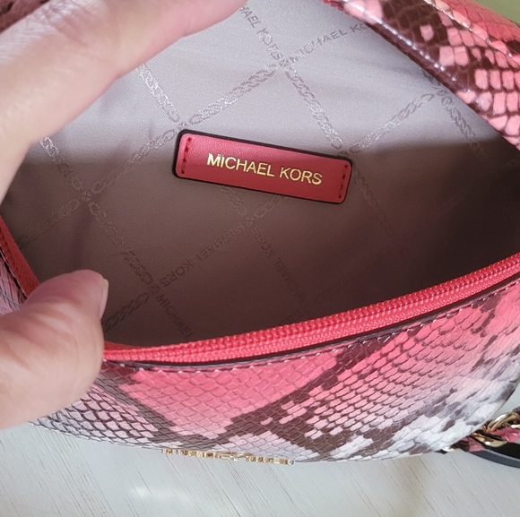 Slater XS Embossed Leather Sling Pack Messenger In Dahlia Multi/gold Leather - Picture 10 of 12